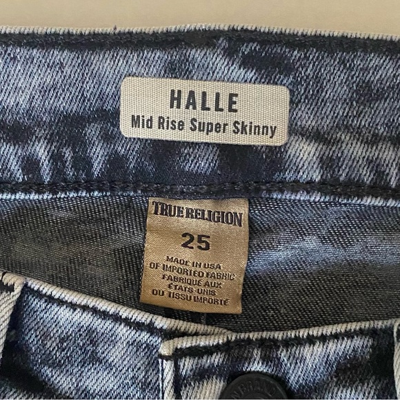TRUE RELIGION Halle Mid Rise Super Skinny size 25 - Picture 6 of 9
